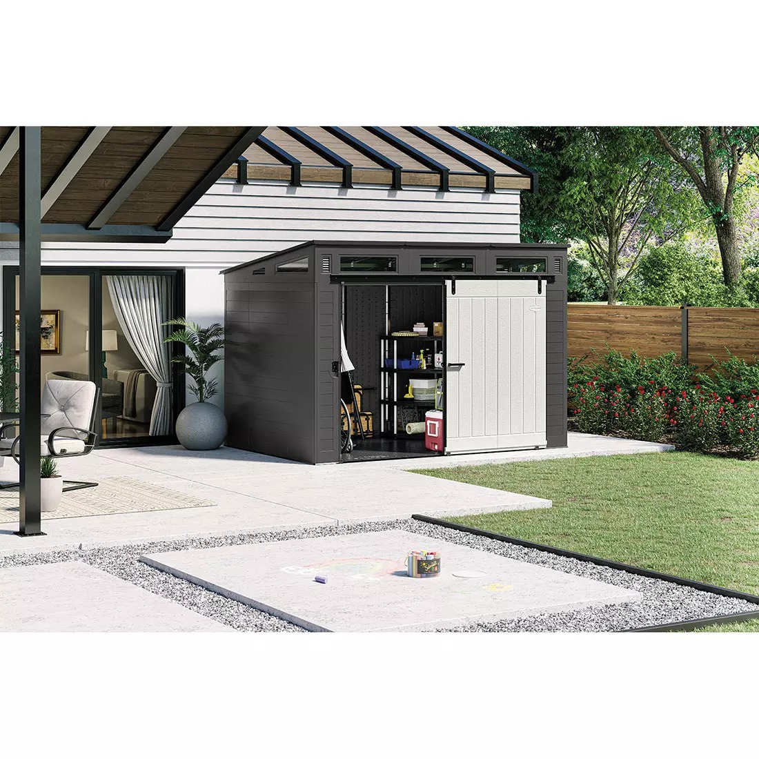 Suncast 10′ x 7′ Shed With Sliding Door3