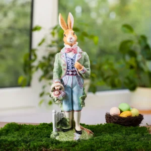 Fitz and Floyd Jardin Male Rabbit Figurine | Hand-Painted Decor